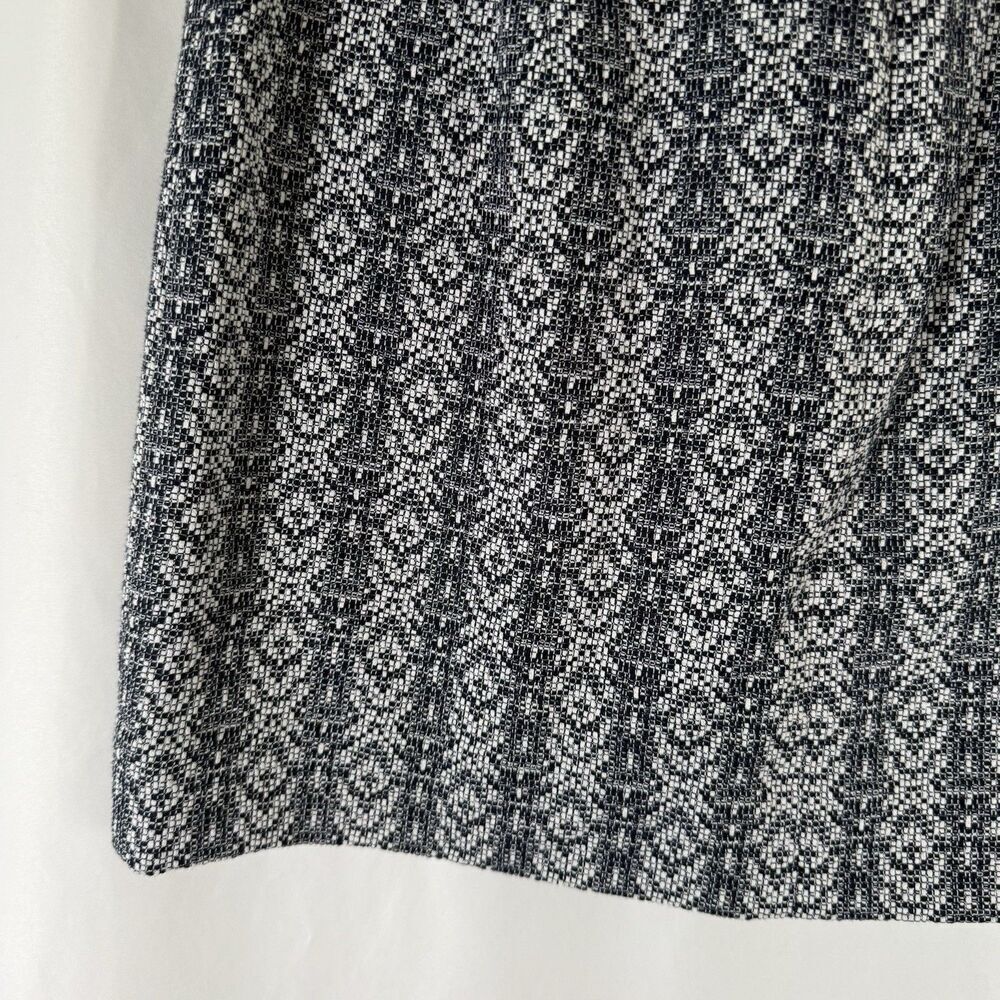 J Crew Mini Skirt Women's 4 Blue WHite Knit Zip Back Lined Cotton Blend - Picture 10 of 10
